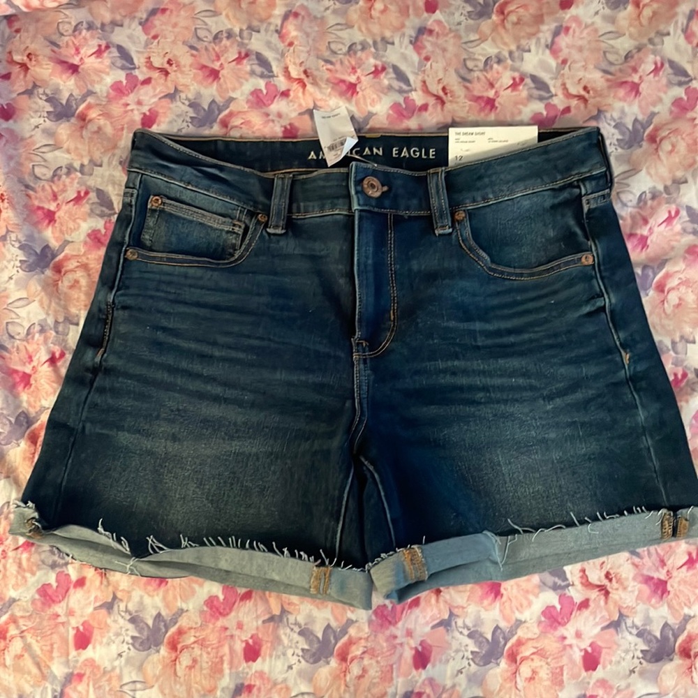 American Eagle denim midi shorts